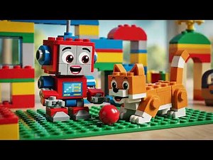 🐱🤖 Learn About Cats | Animals for Kids | LEGO Robot Animation