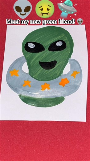 Cute Alien from Space! 👽 #art #rainbowjournal #diy #drawing