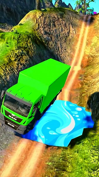 truck vs magic portal! insane jumps 😱💥 #shorts