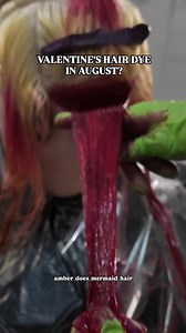 3.6K views · 64 reactions | Valentine's Day has come early this year ❤️ Amber created a custom mix (formula below) with a beautiful contrast against the pink and red shades. ⭐ Bleached with our High Lift Violet Lightener  Mix equal parts Fire & Cyclamen for the red hair dye & Pinkissimo & Cyclamen for the pink! | Crazy Color PRO | Facebook