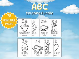Printable ABC Coloring Bundle| 3 Designs per Letter | Preschool & Kindergarten Learning Fun - Etsy UK