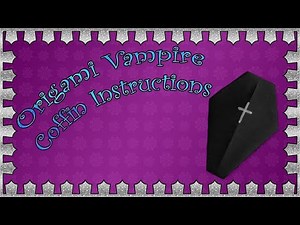 Origami Vampire Coffin Instructions - Halloween Coffin Origami Tutorial - Vampire Coffin Papercrafts