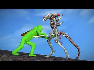 ALIEN vs Ragdoll Army - Overgrowth Mods Gameplay