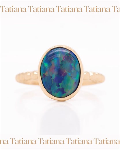 2.6K views · 32 reactions | ✨️ Tatiana Rings ✨️ Our Tatiana opal rings are a crowd favorite—and we humbly agree. This gorgeous setting lets the opal shine, with a beautifully refined bezel and your choice of a uniquely detailed or smooth band. It’s a design that holds a special place in our hearts. Peruse our lovely selection of current Tatiana Opal Rings or create your own on our website. https://blackopaldirect.com/product-tag/tatiana-ring/ | Black Opal Direct | Facebook