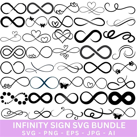 Infinity Symbol SVG Bundle, Heart, Butterfly, Paw Print Clipart (digital Download) - Etsy