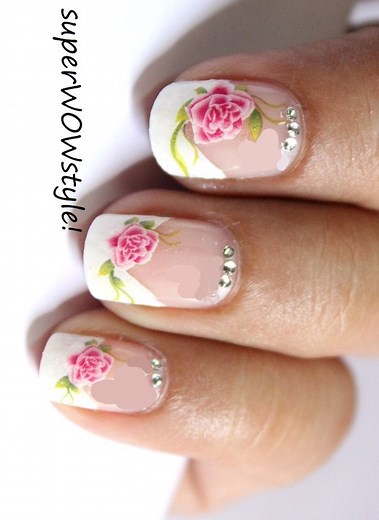 Water Decals Side French Manicure Nail Designs French tip nail art