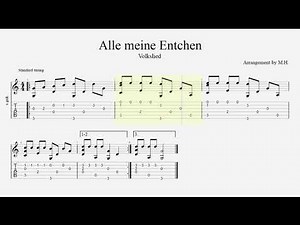 Alle meine Entchen - Noten & Tabulatur für Gitarre (fingerstyle guitar)