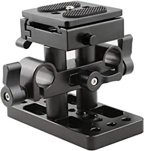 CAMVATE Quick Release Plate with 15mm Rail Riser Support System for Arca Swiss Standard(Height Adjustable) - 1795