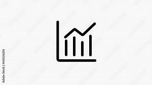 Animation graphics business growth icon. Business growth charts. Clean White background icon