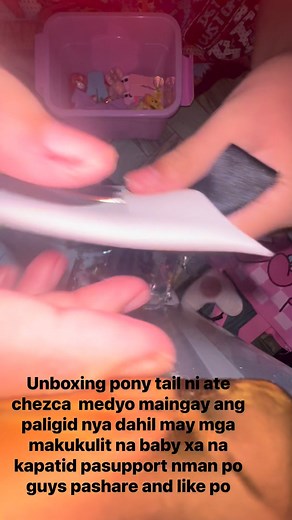 12 reactions · 30 shares | Unboxing pony tail ni ate chezca medyo maingay ang paligid nya dahil may mga makukulit na baby xa na kapatid pasupport nman po guys pashare and like po | Evangeline Huab | Facebook