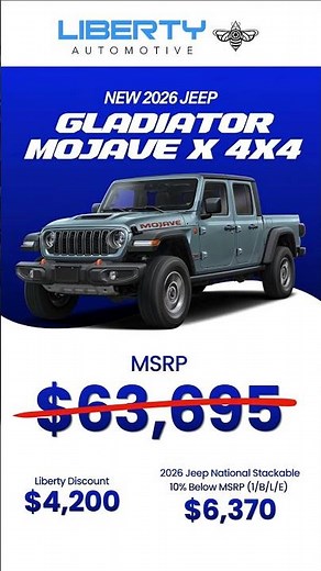 New 2026 Jeep Gladiator Mojave X 4x4 Deals | Liberty CDJR in Libertyville