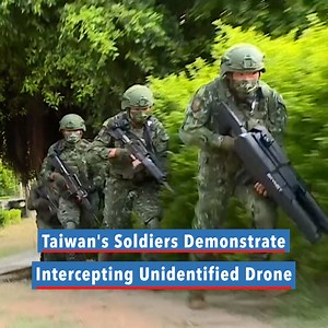 Taiwan's front-line soldiers in Kinmen demonstrate intercepting an unidentified drone flying in a restricted zone, in a video released by the island's defense ministry. Officials announced it has begun issuing anti-drone guns to soldiers stationed in the front-line islands of Kinmen and Matsu after a sudden spate of drone intrusions by small commercially available devices in recent weeks. On Thursday, Taiwanese soldiers on a tiny islet just off China's mainland shot down an "unidentified civilia