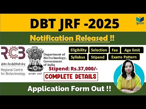 DBT BET -JRF 2025 Complete Information || Eligibility || Age limit || Syllabus || paper pattern