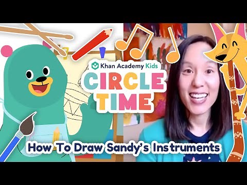 How To Draw Sandy’s Instruments | Drawing & Coloring for Kids | Circle Time with Khan Academy Kids