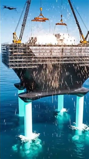 Future Floating City Ship That Can Stand on the Ocean 🌊