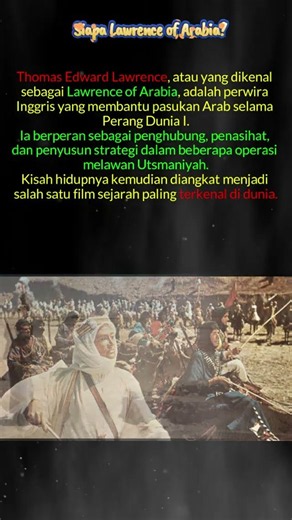 Siapa Lawrence of Arabia?. #shorts #history #sejarah