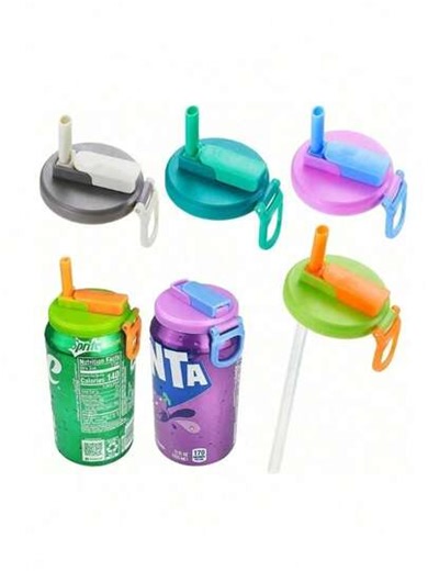 1pc Reusable Silicone Straw Sleeve Fits Soda Cans, Creative New Straw Soda Can Sleeve, Suitable For Soda, Drinks, Juice, Sparkling Water Cans (Please Install Step-By-Step To Prevent Straw Detachment), Summer Essential, Cup Accessory, Back To School Essential | SHEIN