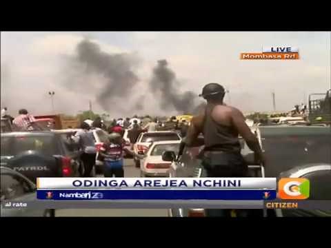Raila Odinga entourage on the Mombasa Road