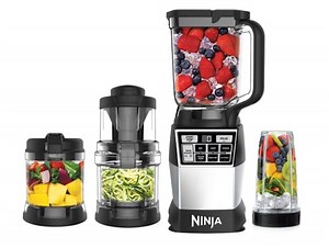 A Powerful Ninja 4-in-1 Kitchen System That Blends, Chops, Minces, Grinds, Purees and Spiralizes Food