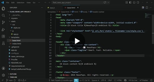 #webdevelopment #html #css #javascript #python #flask | Yash Tripathi
