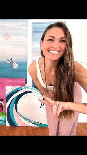 Kristina Young on Instagram: "Nailed it 😂🤷🏽‍♀️ . . I don’t know much, but I do know my super power since becoming a mom is getting the most done in the smallest window without a child around. Had fun, felt ridiculous, and over all just enjoyed seeing all my work displayed together 💙✨ . . Inner Wisdom collection drops this Friday! First look for email subscribers 🫶 link in bio ✨✨"