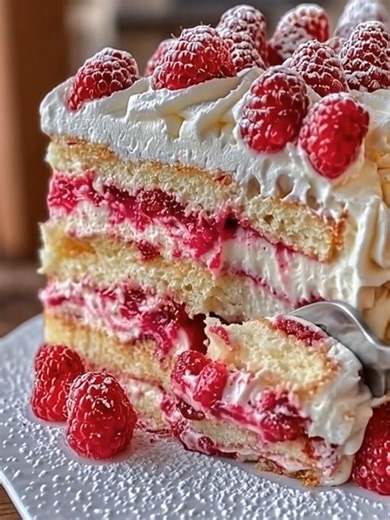 Raspberry Cream Cheese Layer Cake  Ingredients: Cake: 2 1/4 cups (281g) cake flour 1 teaspoon (4g) baking powder 1/2 teaspoon (2g) baking soda | Favorite Flavor Recipes | Facebook