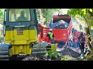 Aggregate Spreading And Compacting On Road Widening Construction By Dozer And Compactor