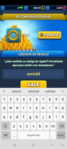 Poniendo el código de regalo 🎁