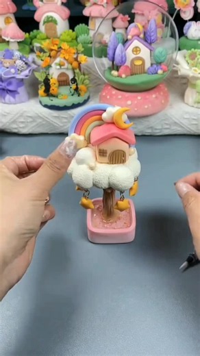 Immersive handmade clay tutorial! Let's make a cloud cottage together! #clay #handmadeclay #claycraft #cloudcottage #clayhouse #diycraft #miniatureclay #claydiy #handcraft #clayart