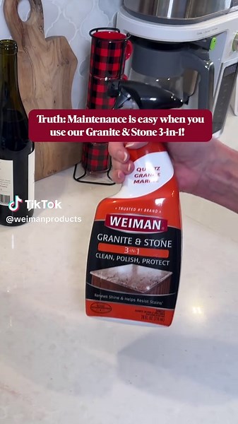 With the right daily cleaning routine, it's easy to keep your granite & stone countertops looking flawless ✨ Our Granite & Stone 3-in-1 Cleaner is pH-neutral and won't damage the finish or dull the sealant like an all-purpose cleaner. It also has stain shield technology which means it not only cleans but it protects your countertops from future stains, grease and grime from soaking into the porous stone! Shop now at the link in our bio. #cleaning #cleaninghacks #cleaningtips #cleanelevated #clea