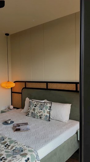 AMU Design Studio on Instagram: "Excited to announce our new design “Project Lily”. Bringing fresh, functional, and beautiful spaces to life—stay tuned for updates and inspiration! ✨The wardrobe shutters are covered beautifully to give a sleek look, blending effortlessly with the rooms design. [ AMU Design Studio, Noida, Home Design, Interior designer studio, Bedroom #home #design #amudesignstudio #interiordesign #homedecor #gurgaon #interior #noida #homedesign #bedroom ]"