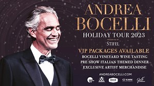 36K views · 3.1K reactions | Make it a magical night this coming Holiday Season with an Andrea Bocelli VIP Experience. Pre show packages include early entry, Italian-themed dinners, Bocelli Vineyard wine tastings, VIP parking, exclusive artist merchandise and more. Tickets and VIP packages are ON SALE NOW for the beloved tenor’s 2023 United States Tour at gelbproductions.com/tour or andreabocelli.com/tickets | Andrea Bocelli | Facebook