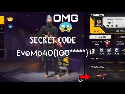 OMG😱 Secret Code of MP40 For Profile | Free Fire new trick