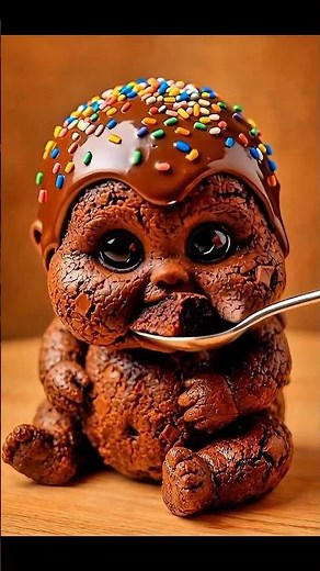 Cute Baby Tries Chocolate Baby Figurine | Funny Reaction | AI Baby Video#animation