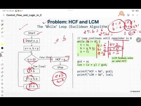 LEC 22 :C PROGRAM TO FIND HCF AND LCM WITH ALGORITHM AND FLOWCHART IN NEPALI
