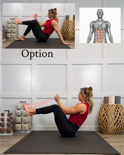 Abs and Core Workout with a resistance band This resistance band abs and core workout targets your entire midsection, building strength and stability from home or the gym. A simple, effective way to strengthen your abs and core with minimal equipment. Timed circuit. 45 seconds each move, 2-3 rounds 1. Pallof press 2. Boat tap 3. Bird dog 4. Twist crunch 5. Bridge hold arm press 6. Down dog shift knee pull Comment “Snapped” for more info on my new bands only 4-Week Fitness program! One time purch
