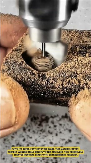 From Block to Ball | The Magic of the Precision Wood Bead Making Machine #workprocess