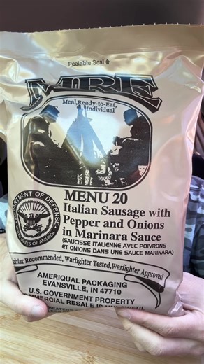 MRE Menu 20: Italian Sausage Mukbang & Food Review