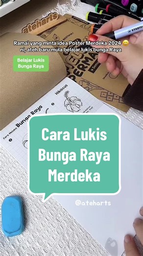 Cara Melukis Bunga Raya Merdeka dengan Doodle