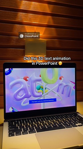 105K views · 1.2K reactions | Oh.. nothing much. Just cooked up a new easy 3D text animation in PowerPoint for your next presentation  #PowerPoint #powerpointpresentation #powerpointdesign #tutorialvideo | ClassPoint | Facebook
