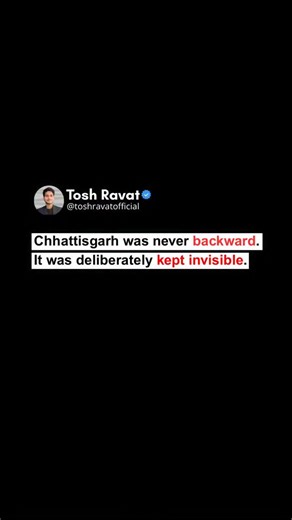 Tosh Ravat on Instagram: "For decades, the narrative around Chhattisgarh has been shaped by labels - “remote,” “tribal belt,” “underdeveloped,” “resource zone.” But rarely has it been understood as a civilizational space with its own philosophy, resistance movements, artistic traditions, ecological intelligence, and political consciousness. During the colonial period, British administrative records treated this region primarily as a supplier of forests, minerals, and labor - not as a cultural en