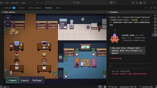 someone built a VS Code extension that turns your AI agents into pixel art characters working inside a virtual office. it’s free, open-source, and honestly the coolest dev tool i've seen all month.