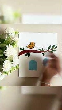 Cute Bird Painting for Kids | Easy Bird House Art