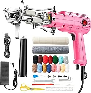 2023 Tufting Gun Starter Kit, BESGEER Rug Starter Kit,2 in 1-Cut-Loop-Tufting-Gun,Electric-Rug-Making-Kit with Yarn and Tufting & Backing Cloth