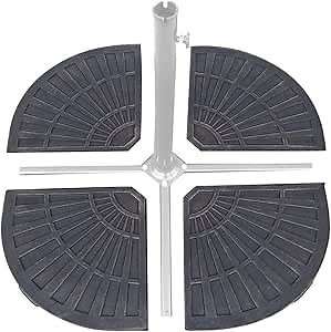 Sundale Outdoor 30 Pounds Fan Shaped Resin Base Weight for Cross Base Patio Offset Umbrella, Cantilever Umbrella Base Weights, Bronze, 4 Pieces