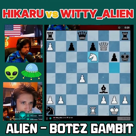 ♟️👽♛ Witty_Alien vs Hikaru: Queenless Advantage to a Devastating Botez Gambit Collapse!#WittyAlien #HikaruNakamura #AlienGambit #BotezGambit #ChessDrama | ChessPinoy.TV