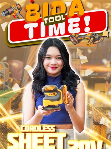 Pantay, pulido, at swabe ang finish 😌👌 INGCO Cordless Sheet Sander 20V, swak sa sanding jobs mo 🔧 #INGCOTools #INGCOPhilipines