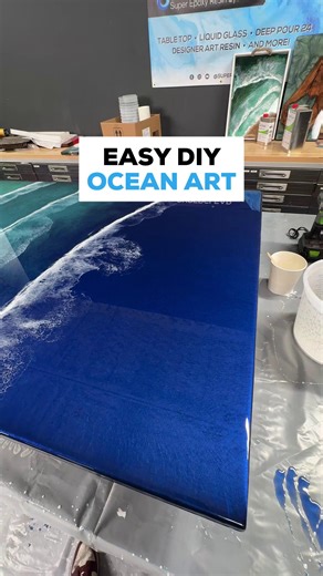 🌊 HOW TO MAKE VIRAL OCEAN WAVES WITH EPOXY 🌊 Want those foamy, realistic ocean waves everyone loves? Here’s the formula 👇 1️⃣ Build your ocean base: pour blues side by side—darkest at the bottom, lightest near the top. 2️⃣ With gloves on, blend the seams by hand for that natural depth. 3️⃣ Add a thin clear epoxy layer over everything. 4️⃣ Draw thin white resin lines across the clear. 5️⃣ 🔥 Use a heat gun to gently push the white—it spreads into beautiful, foamy waves. That’s the viral recipe