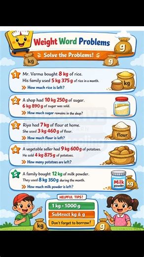 Measurement word problems For Grade3 Kiddoctive - Homeschooling #fyp #maths #worksheets #grade3 #fblifestyle #measurement | Kiddoctive - Homeschooling