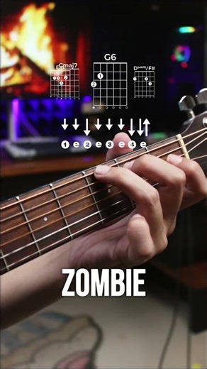 Zombie - The Cranberries Easy Chords | Guitar Tutorial +Tab #zombie #guitarlesson #acousticguitar